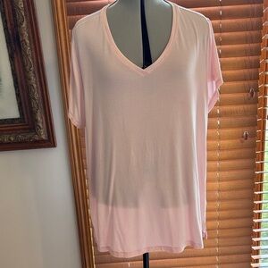 H by Halston Essentials V-Neck Pink Top Woman”s Size 3X Gently Used Condition